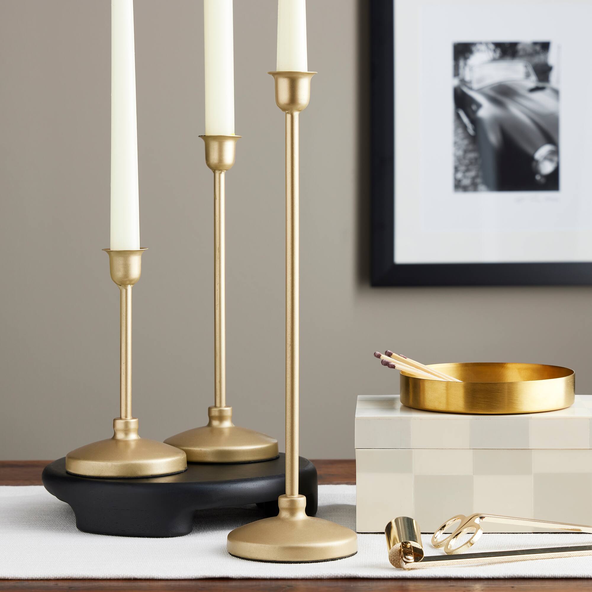 Gold Metal Taper Candle Holder by Ashland